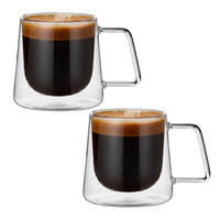 Handgeblazen Dubbelwandige Glazen Met Oor - 150ML - 2 Stuks 1