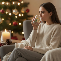 Drinkglazen - Handgeblazen - Kerst Design - 5 stuks - 300ML 2