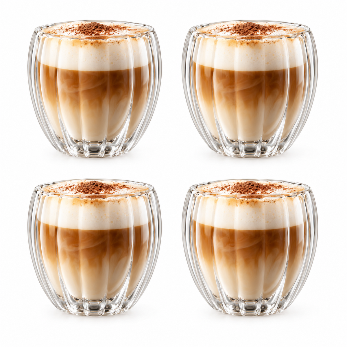 Mundblåsta Glas med Dubbla Väggar - 250 ml - 4-pack